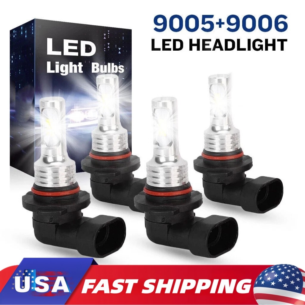 9006 9005 LED Headlight KIT Combo Bulbs 10000K High Low Beam Super Bright White 9006 9005 LED Headlight KIT Combo Bulbs 10000K High Low Beam Super Bright White
