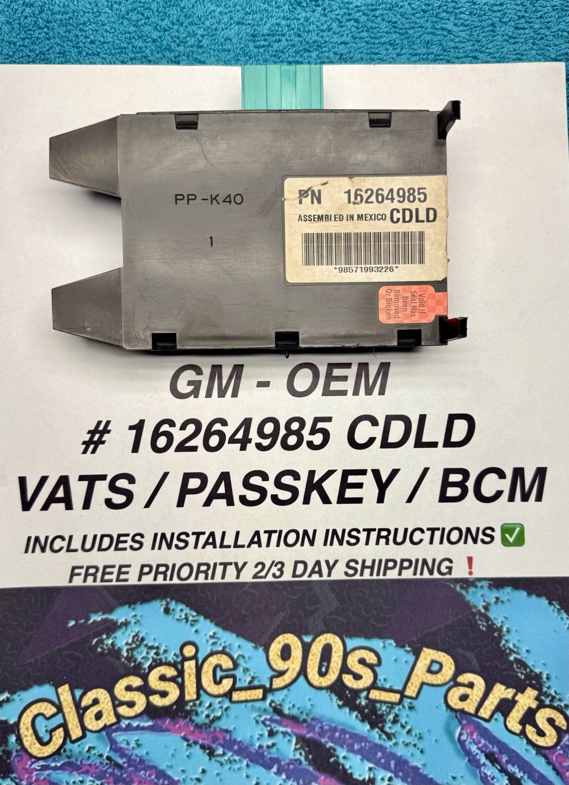 OEM GM # 16264985 CDLD / VATS ANTI-THEFT MODULE. PASSLOCK / PASSKEY / BCM
