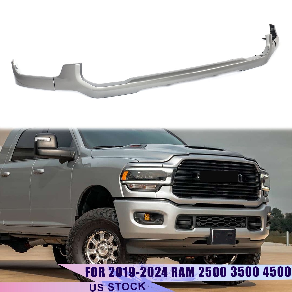 For 2019-23 2024 RAM 2500 3500 Billet Silver Front Grille Trim Headlight Molding