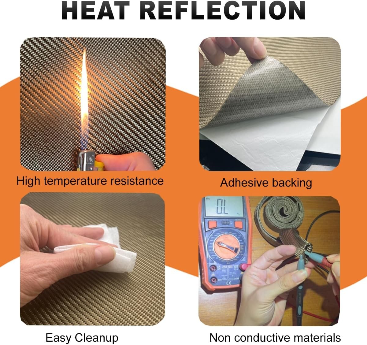Adhesive Heat Barrier Sheet Titanium Heat Shield Resistant Firewall 24''x24'' Adhesive Heat Barrier Sheet Titanium Heat Shield Resistant Firewall 24''x24''