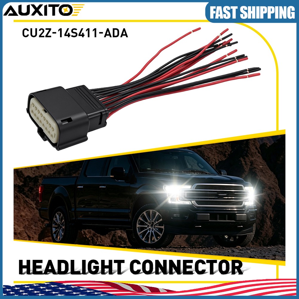 Headlight Adapter Conversion Wiring Harness 16-Wire For Lincoln MKC 2015-2019
