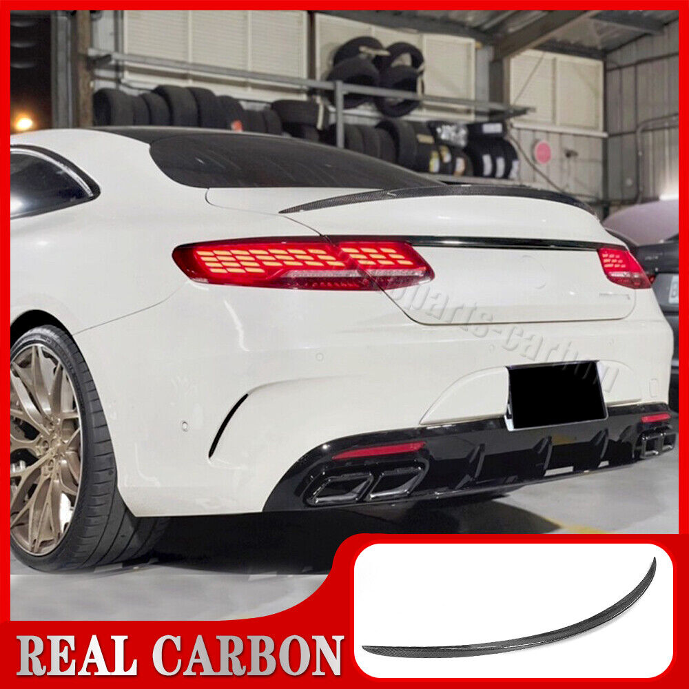 For Benz S-Class C217 S63 S65 AMG Coupe REAL CARBON Rear Trunk Spoiler Wing Lip