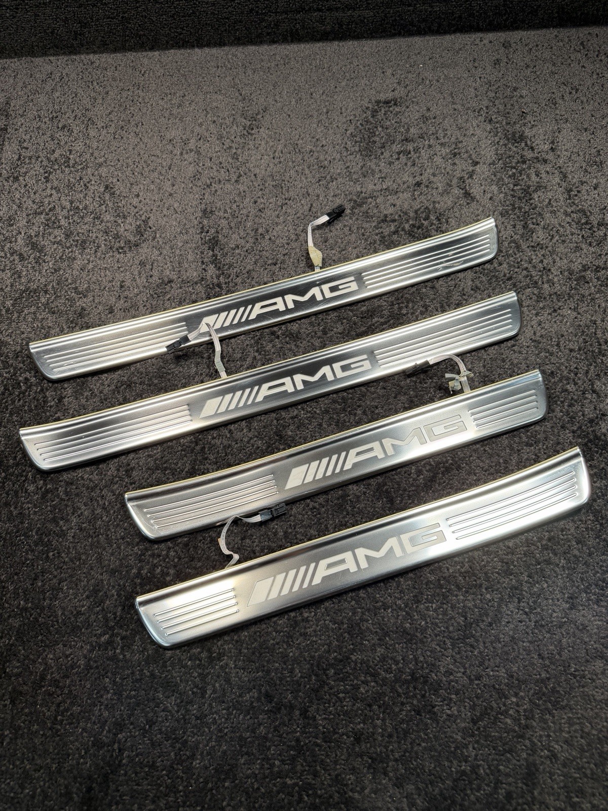 2014-2020 Mercedes W222 S63 AMG Illuminated Door Sill Scuff Plate Set OEM