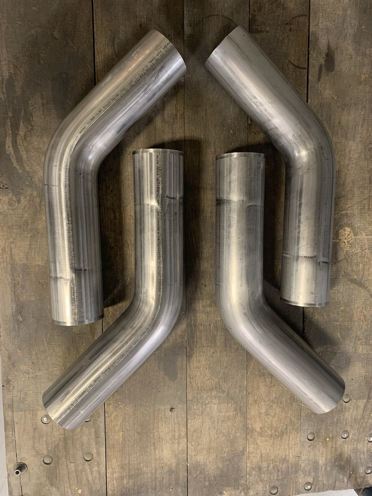 3.5” 304 Stainless Exhaust 45 Degree Elbow (Lot Of 4) 3.5” 304 Stainless Exhaust 45 Degree Elbow (Lot Of 4)