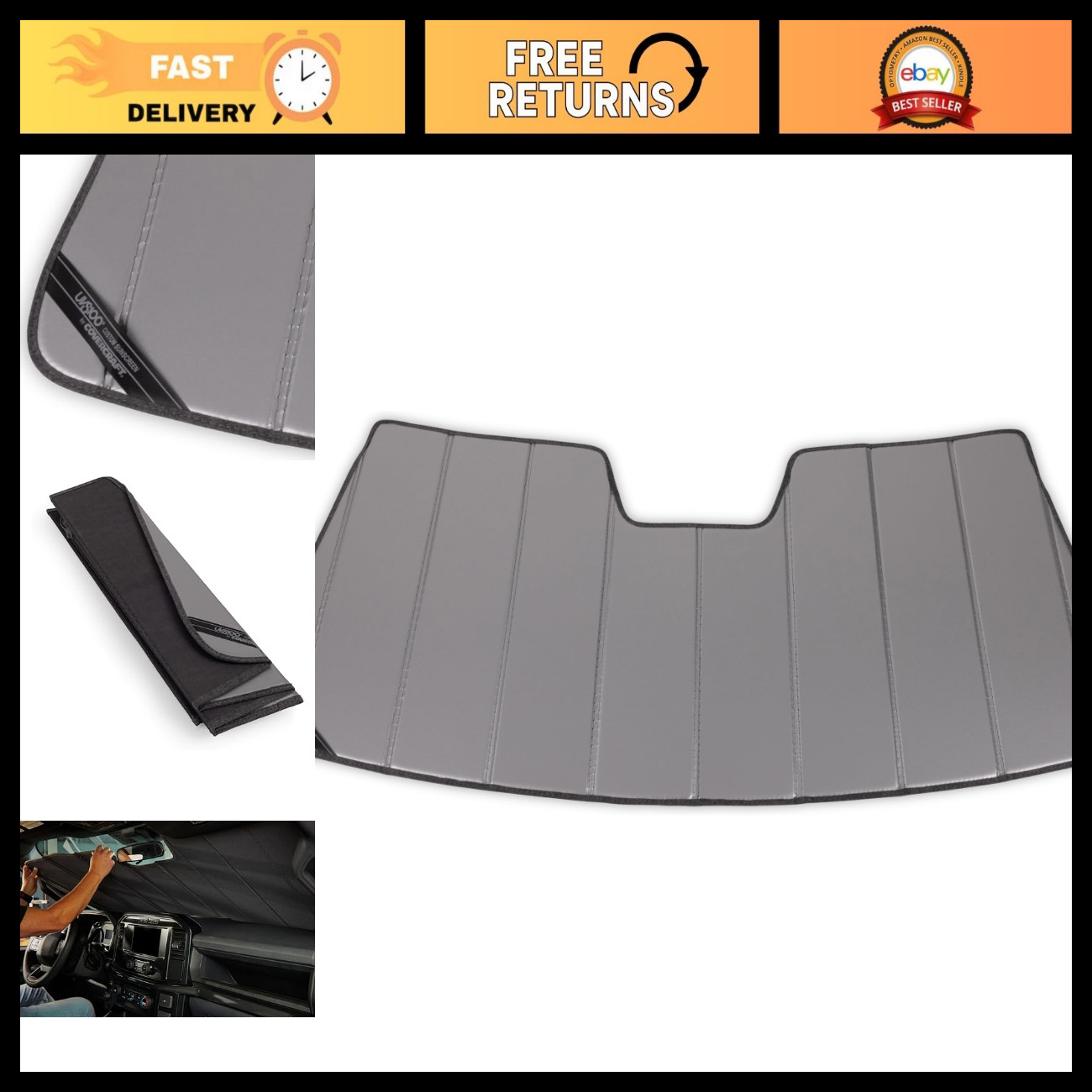 Custom Fit Windshield Sunshade for Jeep Wrangler JL & Gladiator - UV Protection Custom Fit Windshield Sunshade for Jeep Wrangler JL & Gladiator - UV Protection