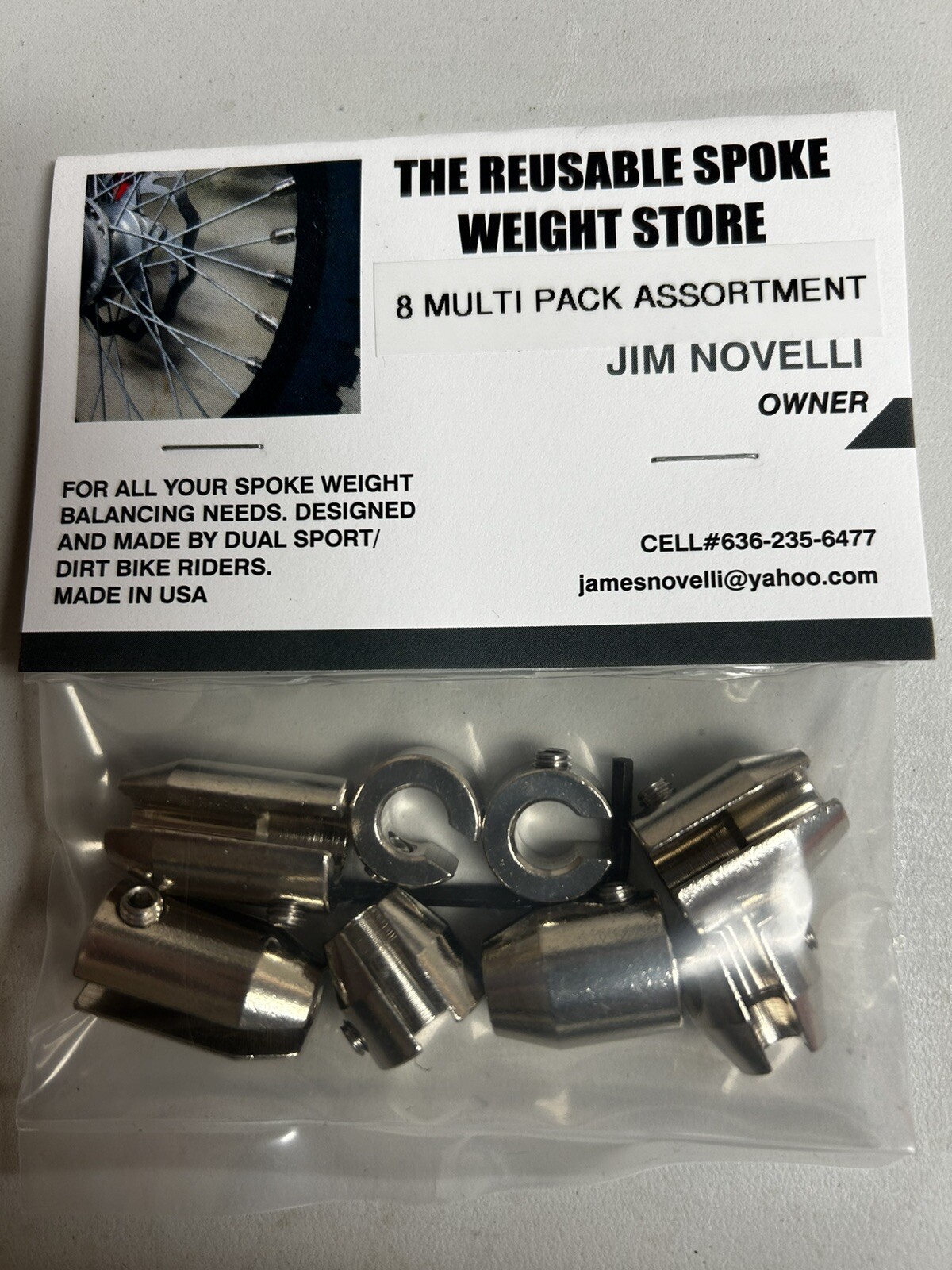 REUSABLE MOTORCYCLE SPOKE WEIGHT  8 PIECE KIT NICKEL FINISH USA SELLER 