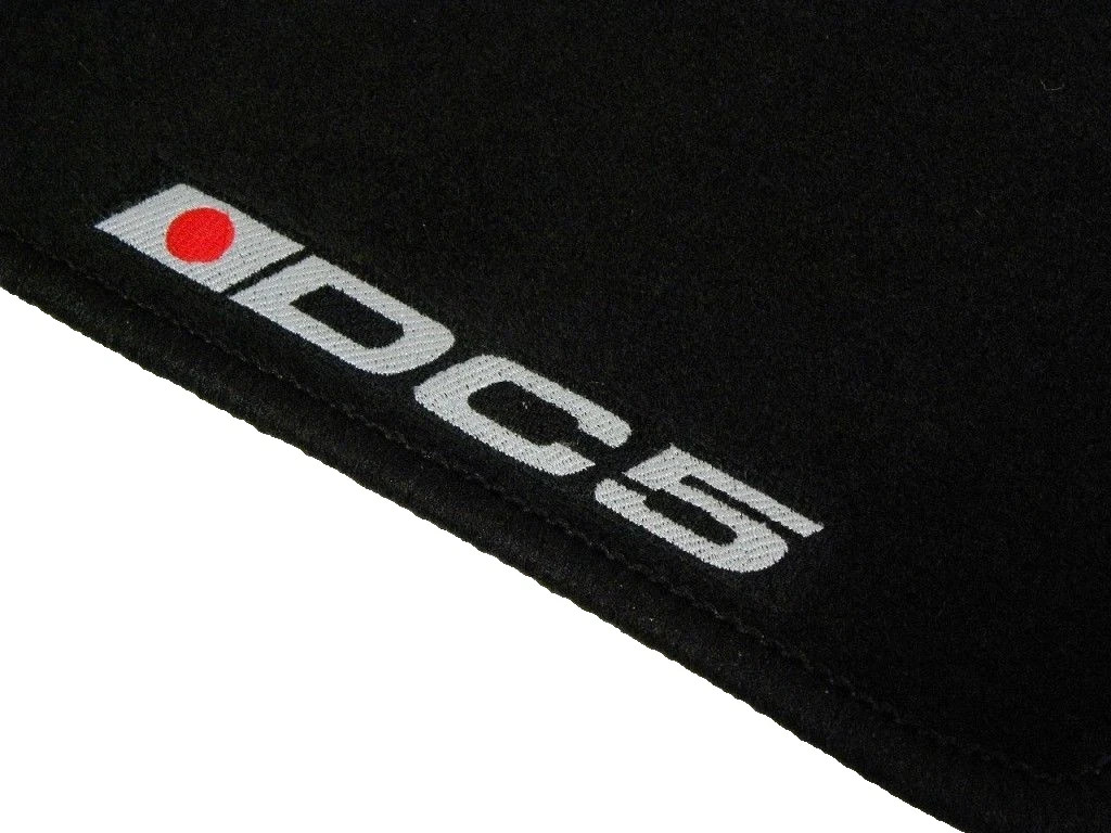 Black Floor Mats with DC5 Logo For Acura RSX 2002 to 2006 5 Piece Set