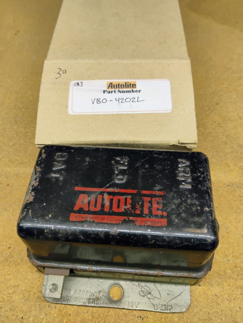 Auto-Lite VBO-4202L Voltage Regulator 1940s 1950s 6V Heavy Duty Rebuilt