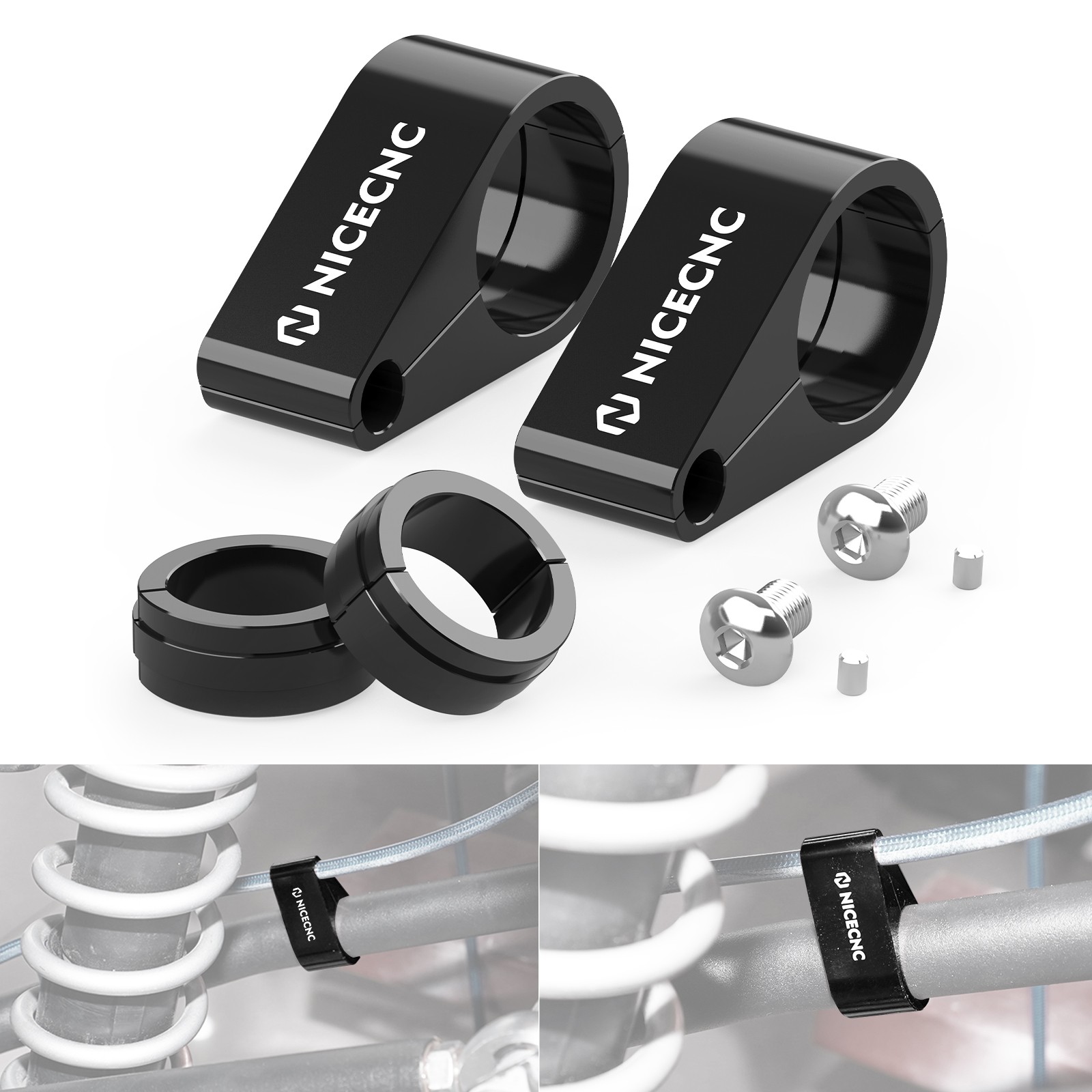 2PCS Brake Line Cable Clamps Bracket For Suzuki Quadsport Z400 LTZ400 2003-2014