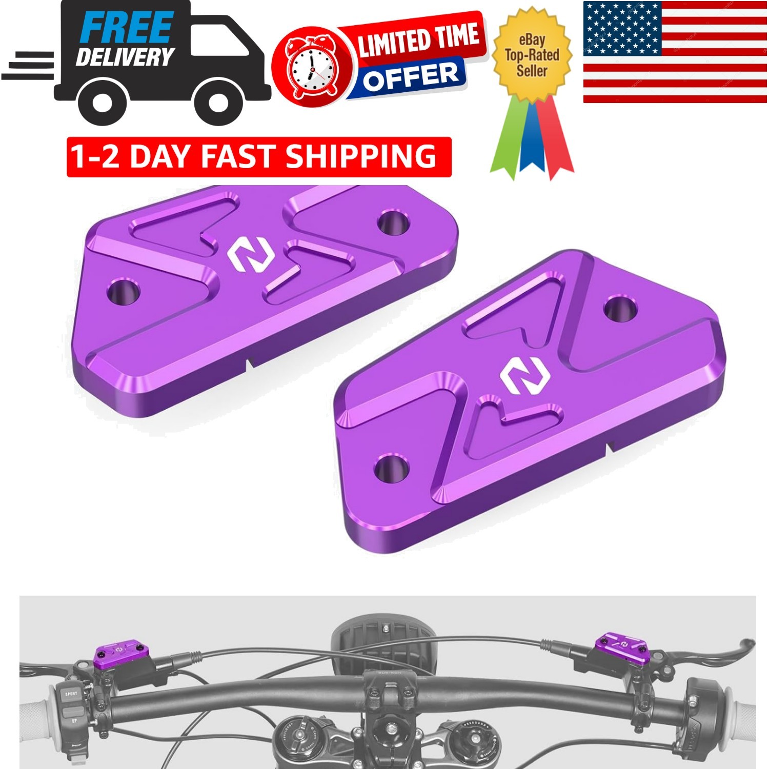 Lightweight Purple CNC Brake Covers for Surron Light Bee X & Segway X260