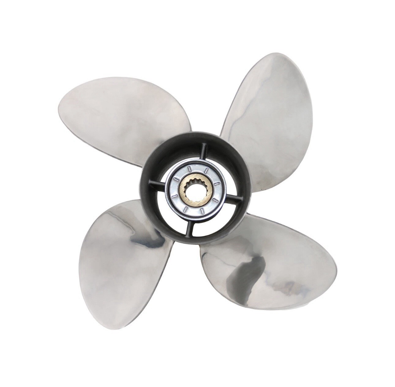 4 Blades Stainless Steel Propeller 13 x 19 For Yamaha Engine 60-115HP 15 Spline 4 Blades Stainless Steel Propeller 13 x 19 For Yamaha Engine 60-115HP 15 Spline