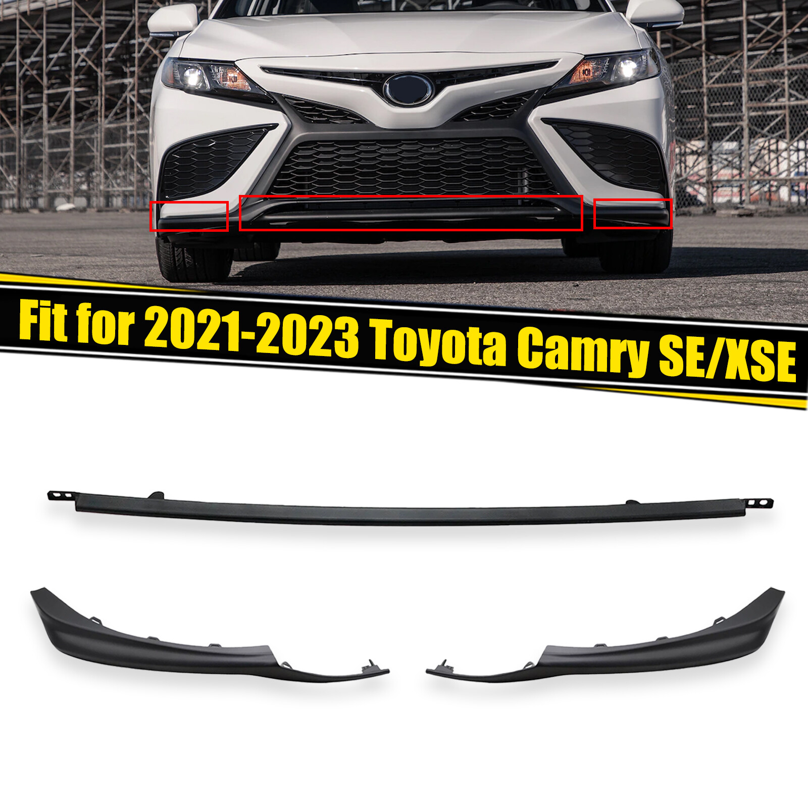For 2021-2024 Toyota Camry SE/XSE Matte Black Front Bumper Lower Trim Molding