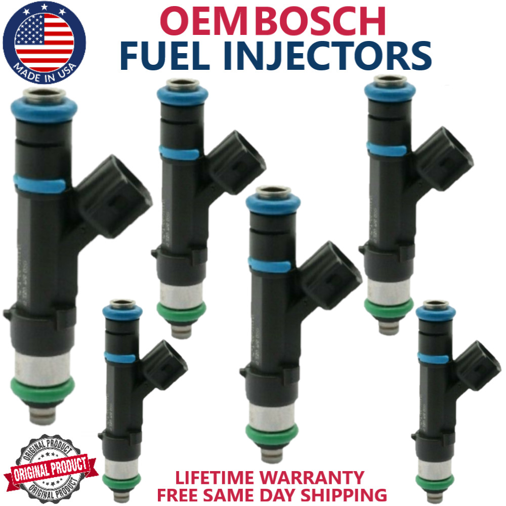 OEM BOSCH x6 FUEL INJECTORS FOR 2007, 2008, 2009 Mitsubishi Raider 3.7L V6