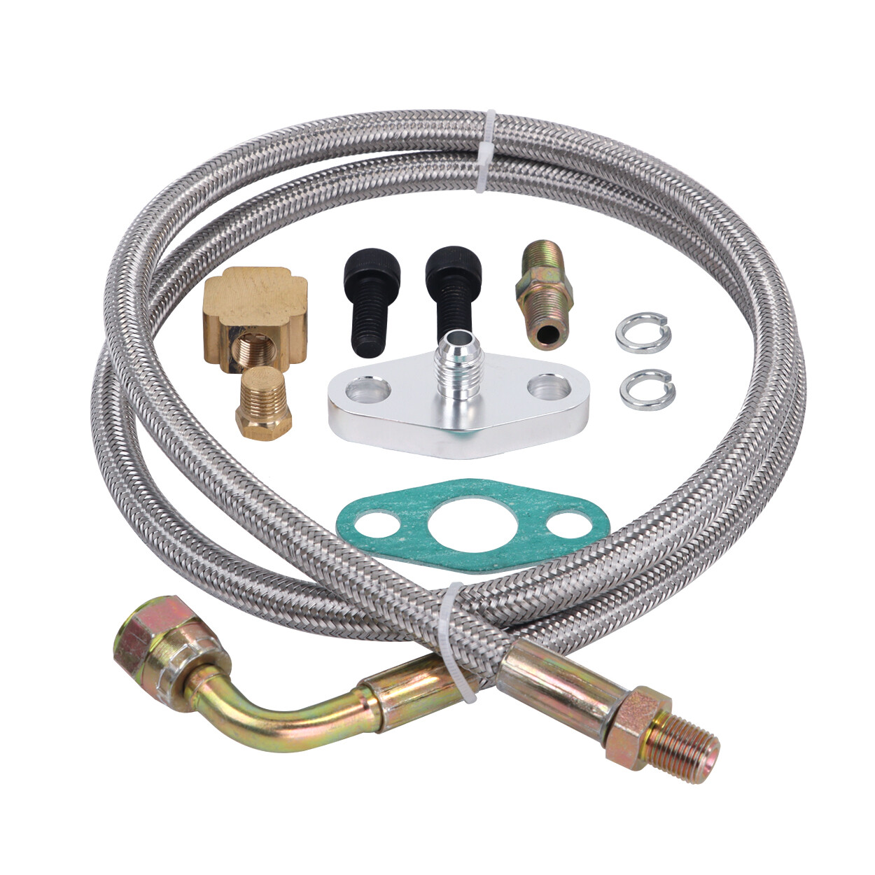 Turbo Oil Feed Line Kits T3 T4 T60 T61 T70 1/8 PNT 90 Degree 41\