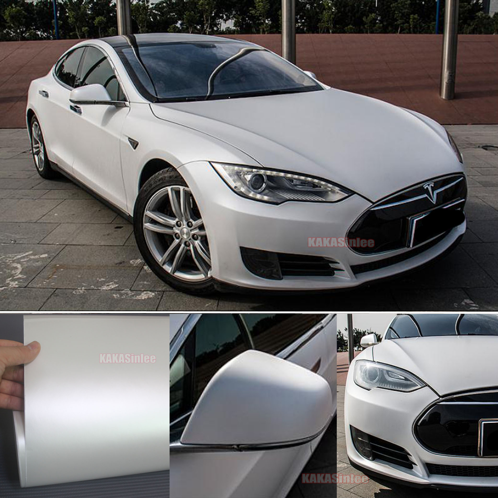 50FT x 5FT Full Car Wrap White Stretch Metal Satin Matte Chrome Vinyl Sticker US 50FT x 5FT Full Car Wrap White Stretch Metal Satin Matte Chrome Vinyl Sticker US