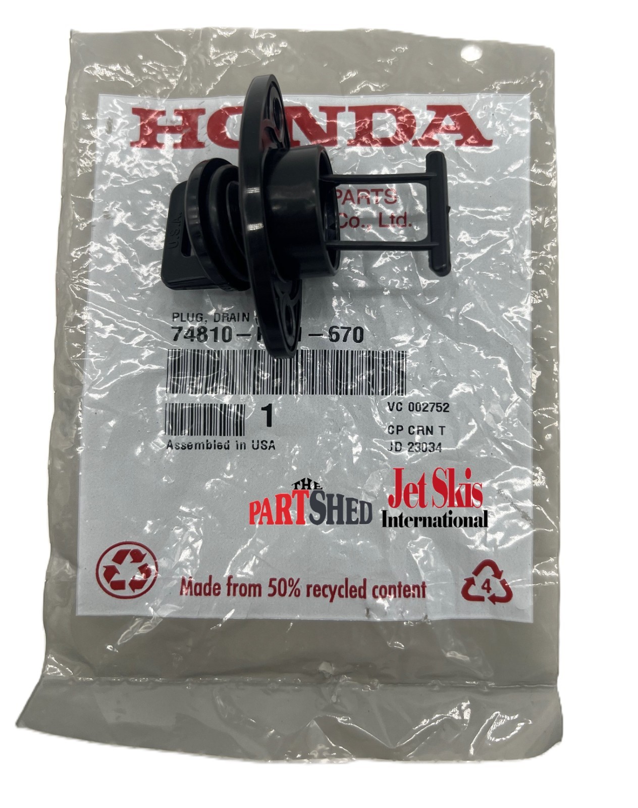 OEM Honda Aquatrax Drain Plug F12 F12X 02-04 | R12 R12X 03-07 | 74810-HW1-670