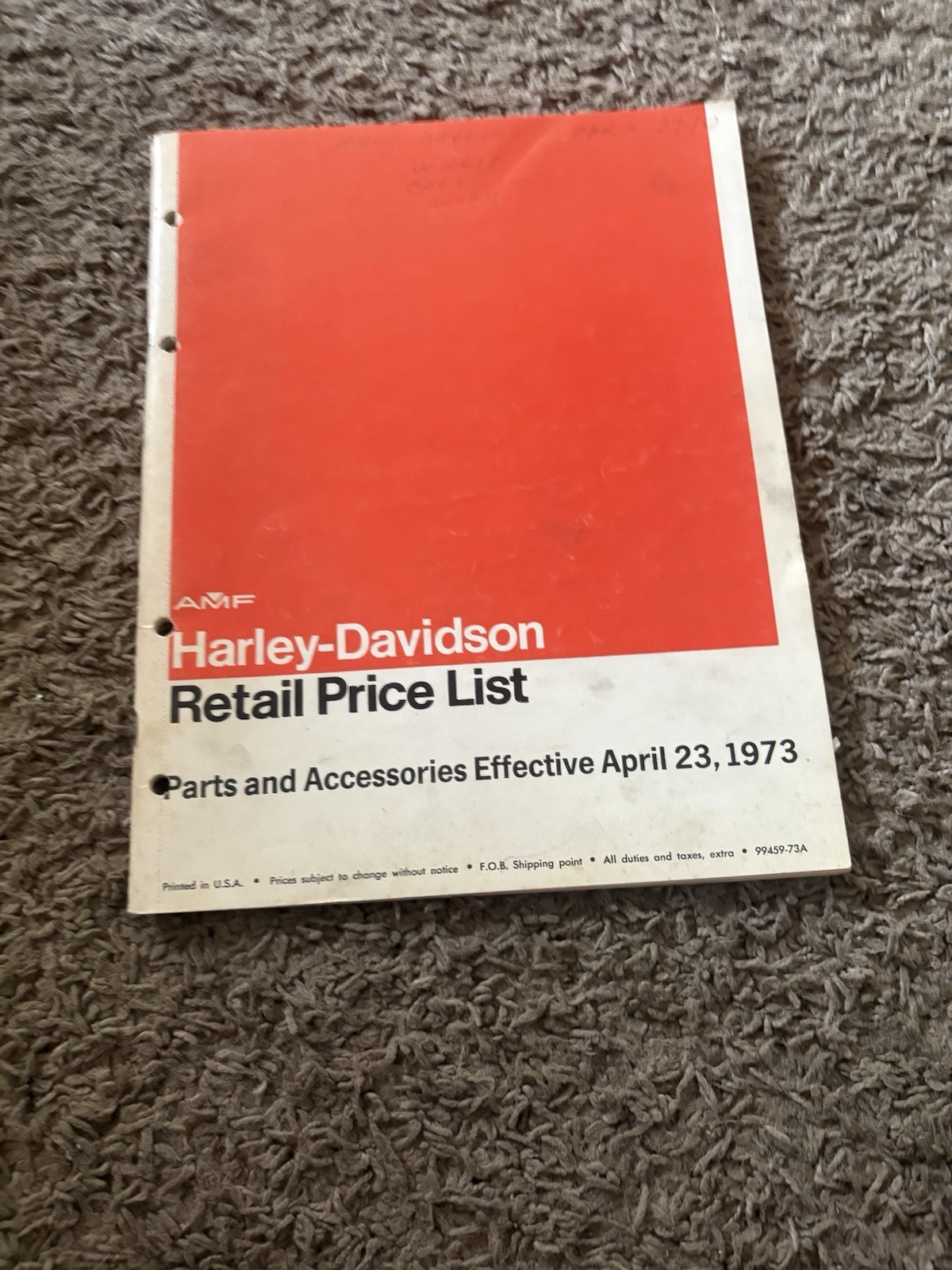 1973 Harley Davidson Amf Parts List Catalog 1973 Harley Davidson Amf Parts List Catalog
