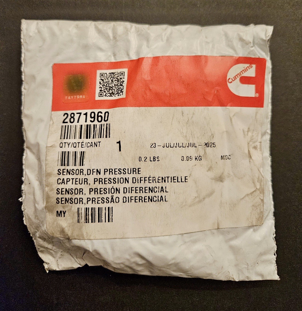 New GENUINE OEM Cummins DPF Differential Pressure Sensor 2871960 6.7l ISB QSB New GENUINE OEM Cummins DPF Differential Pressure Sensor 2871960 6.7l ISB QSB