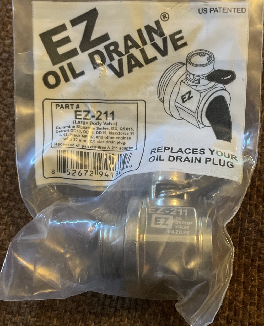 NEW EZ Engine Oil Drain Valve EZ-211 - NIP