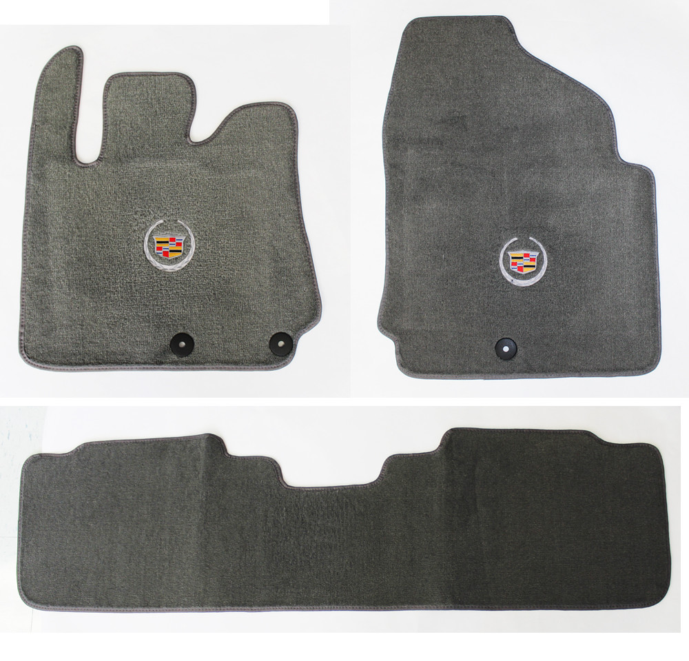 NEW Gray Floor Mats 2010-2016 Cadillac SRX Official Crest Logo in Silver 3 pc NEW Gray Floor Mats 2010-2016 Cadillac SRX Official Crest Logo in Silver 3 pc