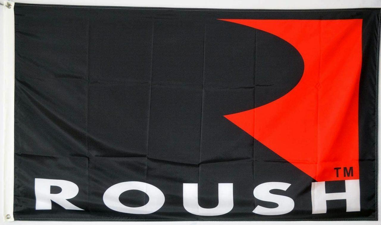 Flag - Roush Mustang Logo on Black 3\' x 5\' * Mustang * Ships FREE to the USA 🏴