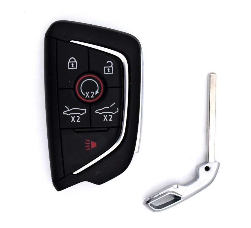 OEM Unlocked Chevy Corvette Carbon Gray Logo Remote Smart Key Fob 13545155