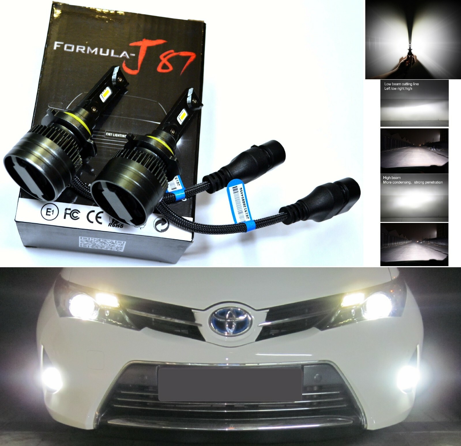 LED Kit G8 100W 9005 HB3 4300K Stock Two Bulbs Head Light High Beam Plug Play OE