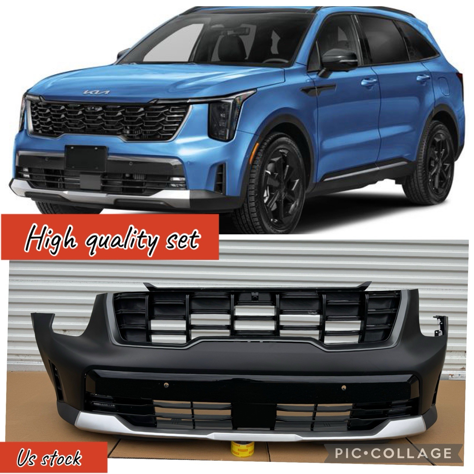 2024-2025 KIA SORENTO FRONT BUMPER COVER ASSEMBLY W/PARK ASSIST Hols &FOG LIGHT 2024-2025 KIA SORENTO FRONT BUMPER COVER ASSEMBLY W/PARK ASSIST Hols &FOG LIGHT