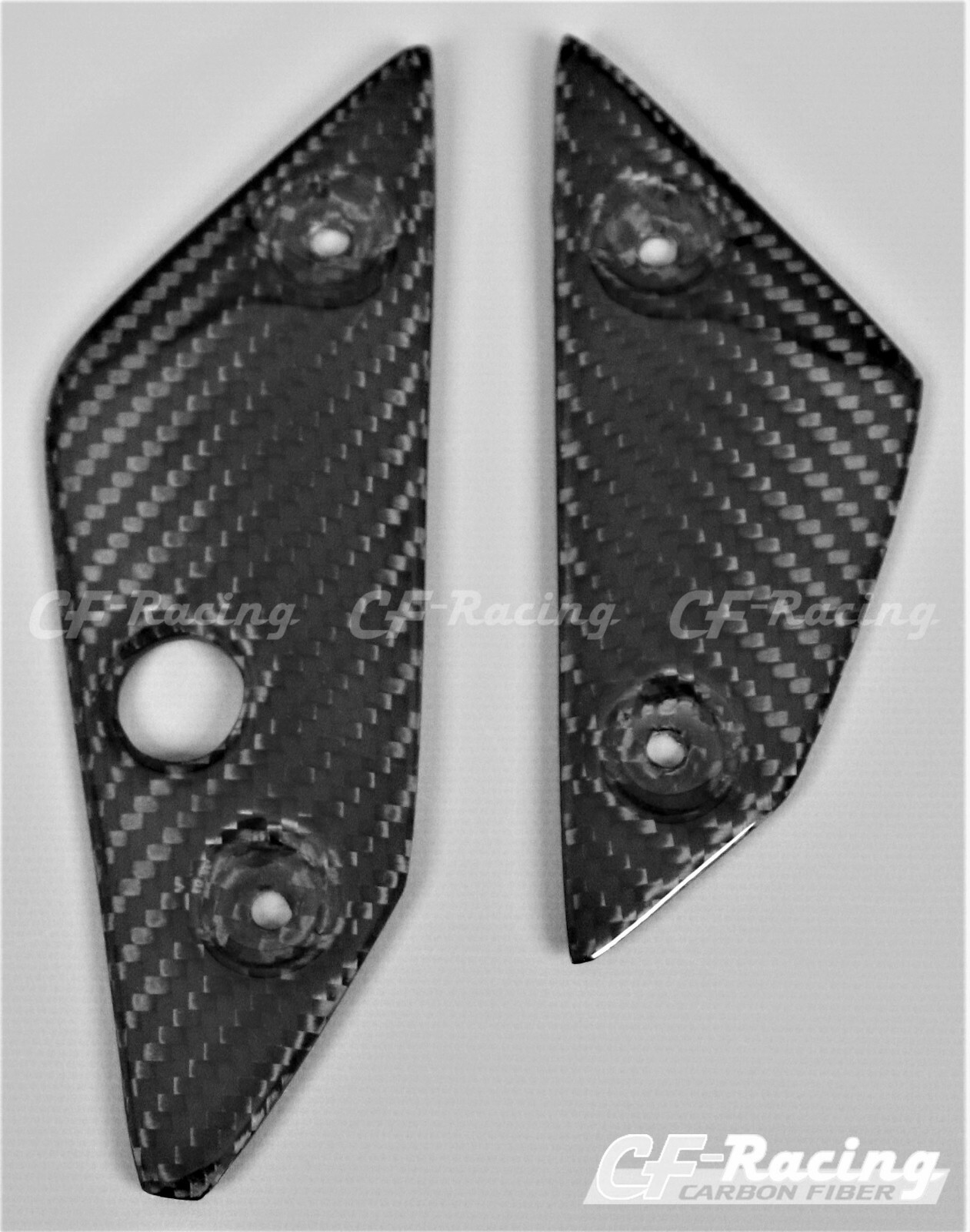 2007-2009 Yamaha FZ6 Heel Plates - 100% Carbon Fiber