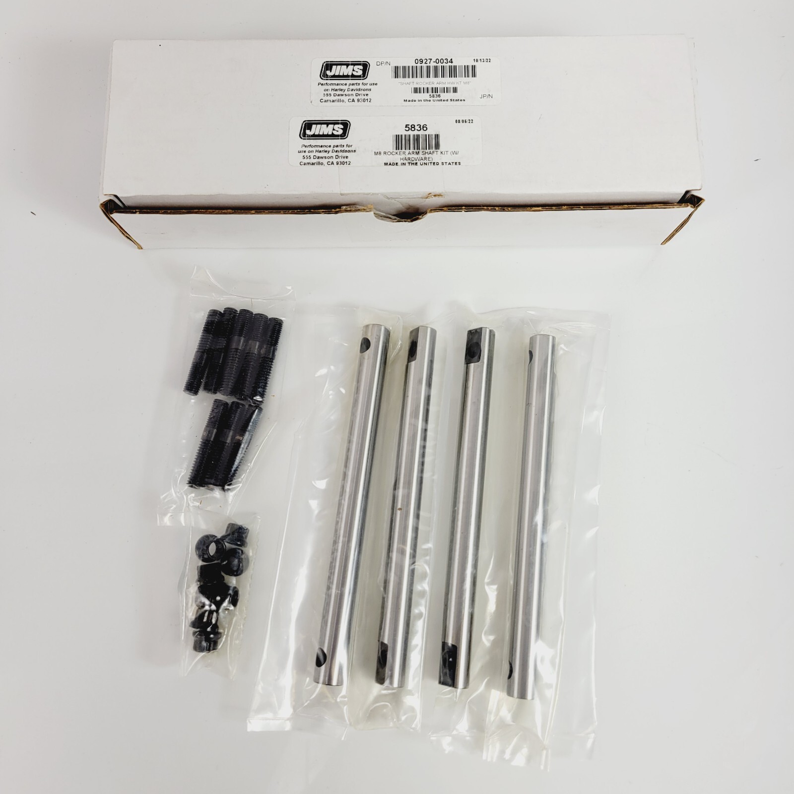 Jims Rocker Arm Shaft Kit With Hardware 5836 For Harley M8 17-Up