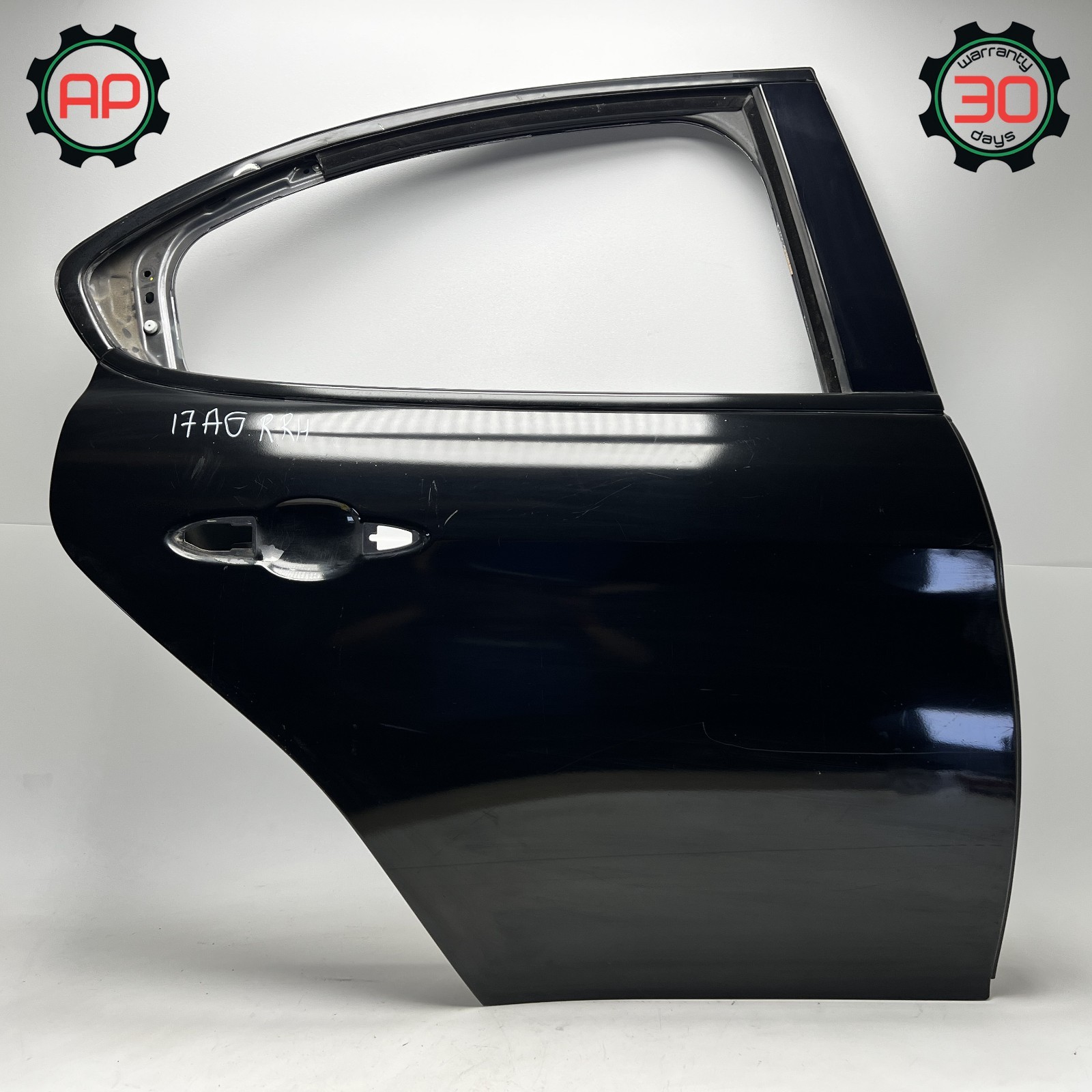 17-22 ALFA ROMEO GIULIA REAR RIGHT PASSENGER SIDE DOOR SHELL BLACK OEM 17-22 ALFA ROMEO GIULIA REAR RIGHT PASSENGER SIDE DOOR SHELL BLACK OEM