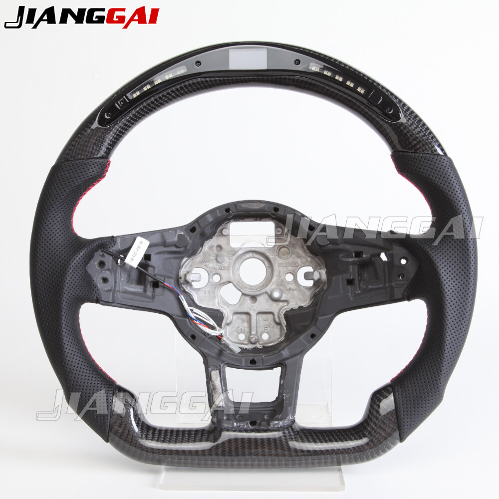 Real Carbon Fiber LED Sport Steering Wheel Fit Volkswagen MK7 GTI 7R 2015-2019
