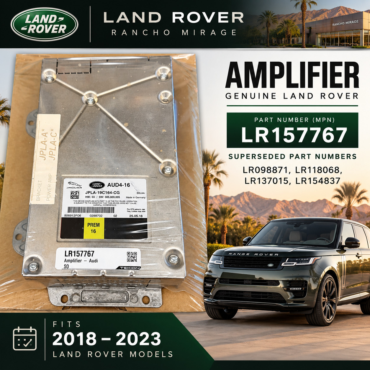 Genuine Land Rover Amplifier LR157767 OEM 2018-2023 Range Rover Discovery-No Box
