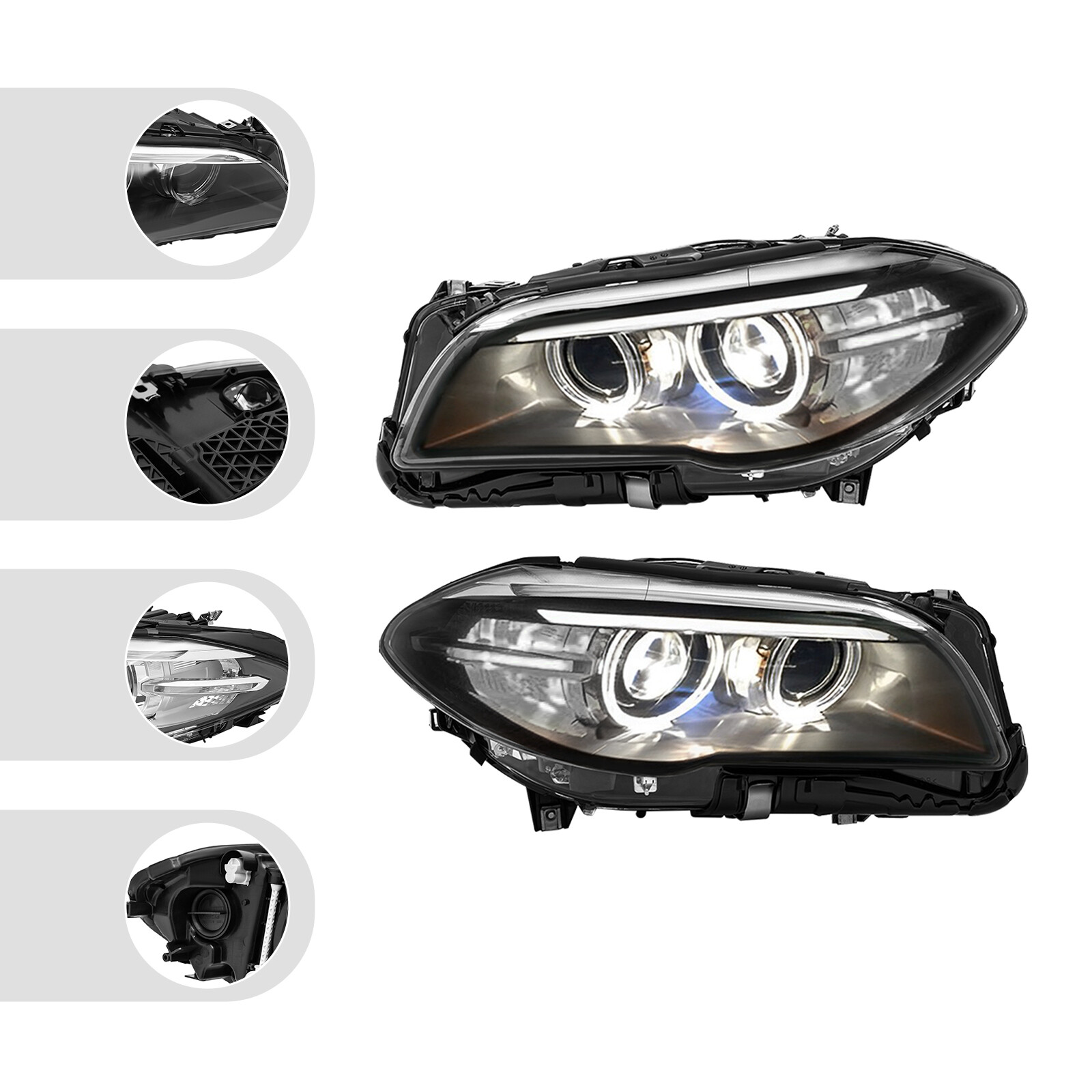US Pair Headlights For 2014-2017 BMW 5 series F10 550i 535i 528i Xenon HID Headl