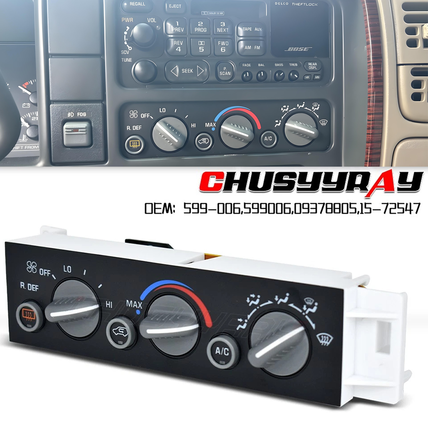 For 96-99 TAHOE PICKUP SILVERADO SIERRA C/K CLIMATE CONTROL A/C HEATER HVAC 4X4