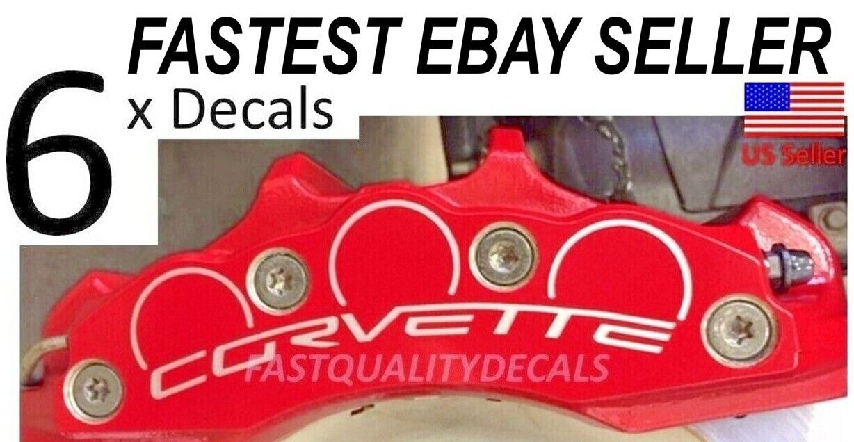 6 x for Corvette C6 Z06  Brake Caliper High Temp Decals sticker -Colors- FAST