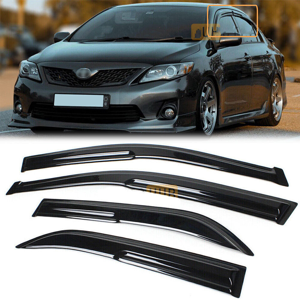 For 2009-2013 Toyota Corolla Sedan JDM Mugen Style Window Visor Vent Rain Guards