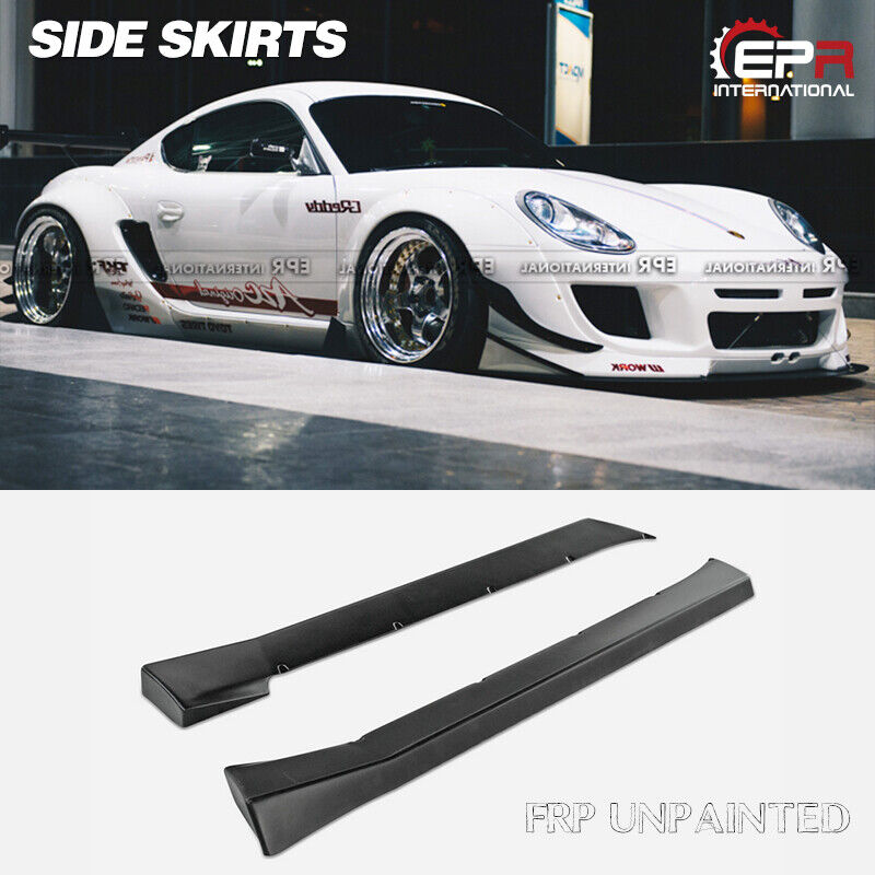 For Porsche Cayman 09-12 987 Rock RB Style FRP Side Skirt Panel Flow Add on Kits
