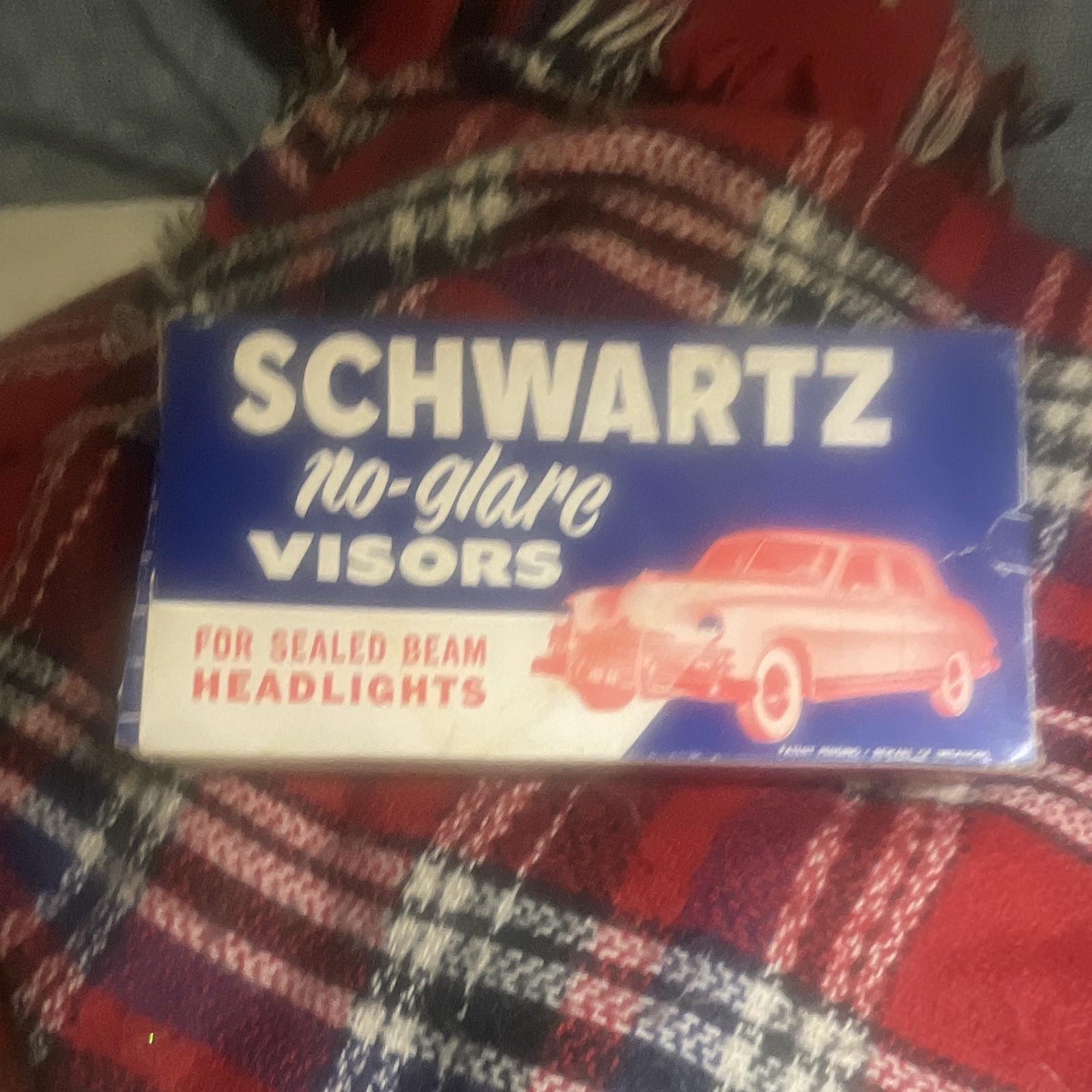 Vintage Schwartz Pair “No-Glare” For Sealed Beam Headlight Visors