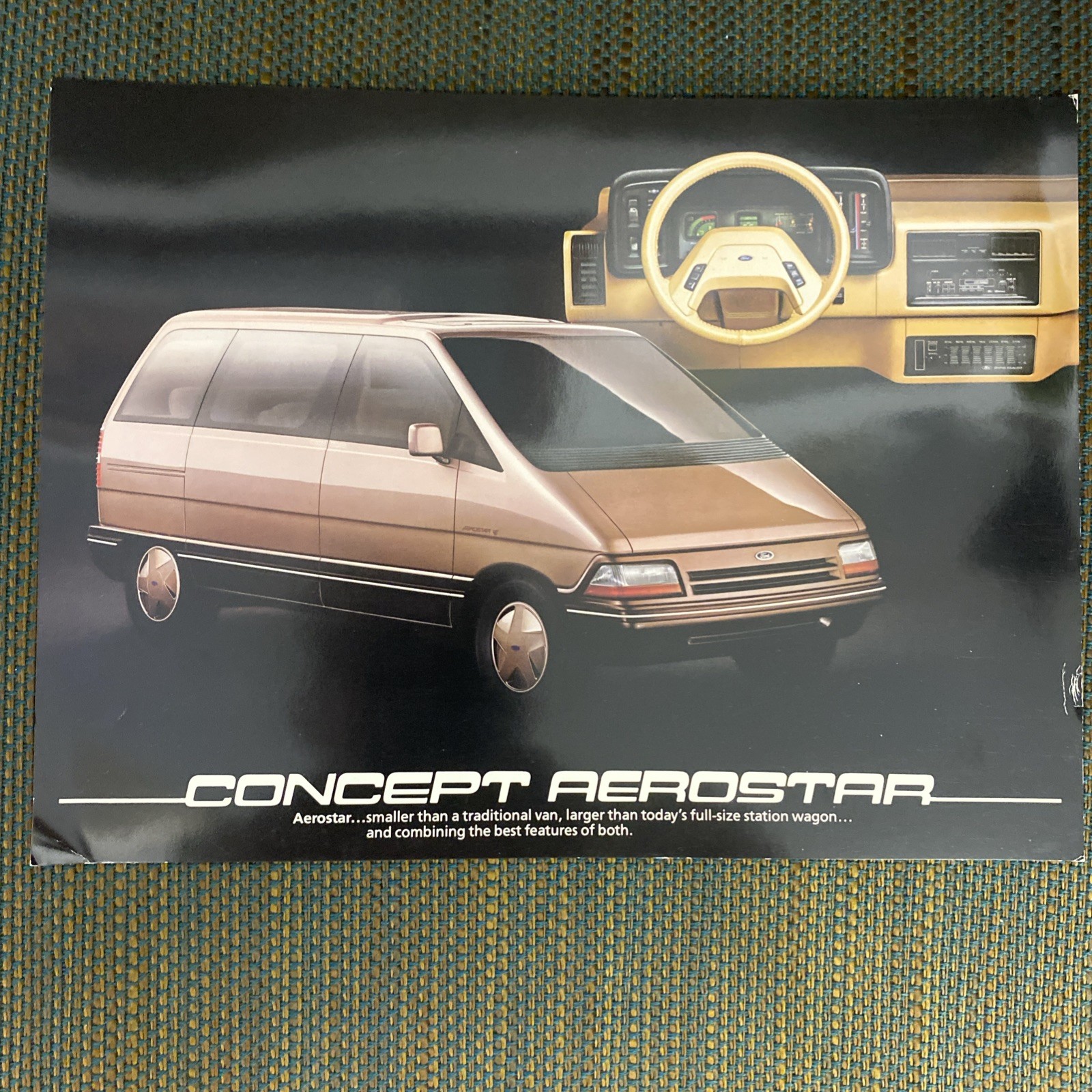 1980's FORD AEROSTAR CONCEPT VEHICLE ORIGINAL SPEC SHEET SALES BROCHURE RARE 1980's FORD AEROSTAR CONCEPT VEHICLE ORIGINAL SPEC SHEET SALES BROCHURE RARE