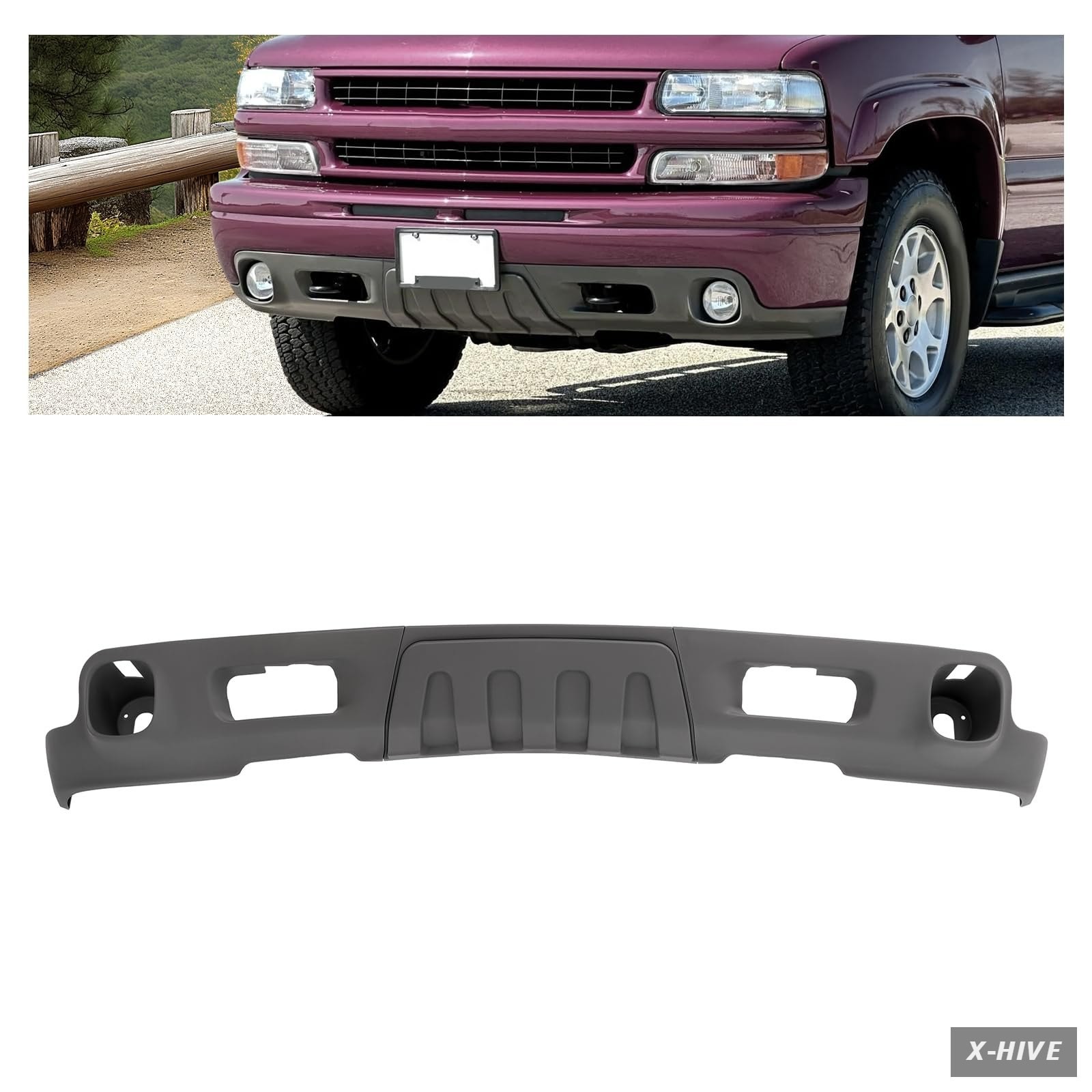 Air Dams Plastic(PP+T30) 1 Bumper Valance Compatible 2003-2006 Suburban 1500 Z71