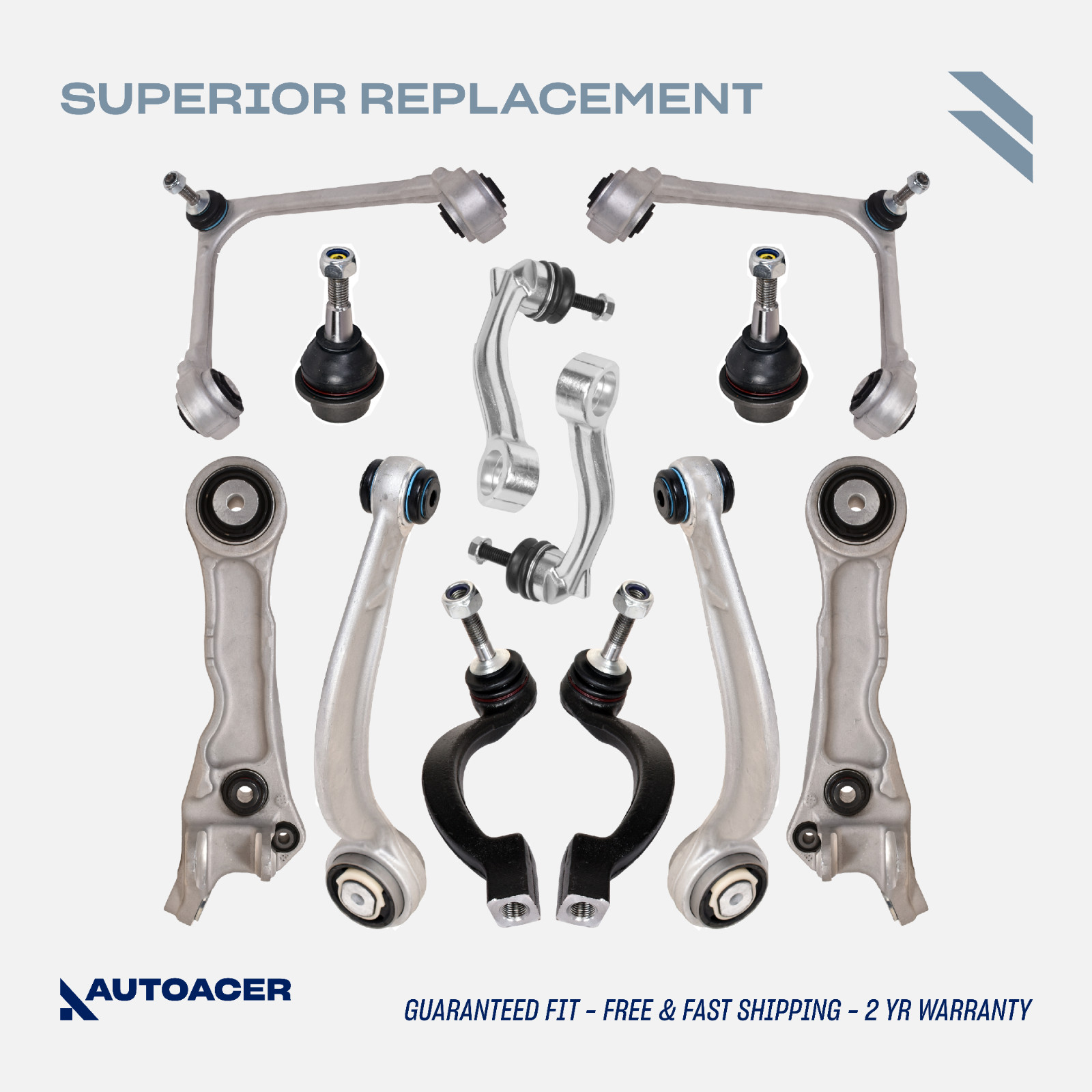 AUTOACER - 12p Front Suspension Kit Control Arms Links Ball Joints For JAGUAR XJ