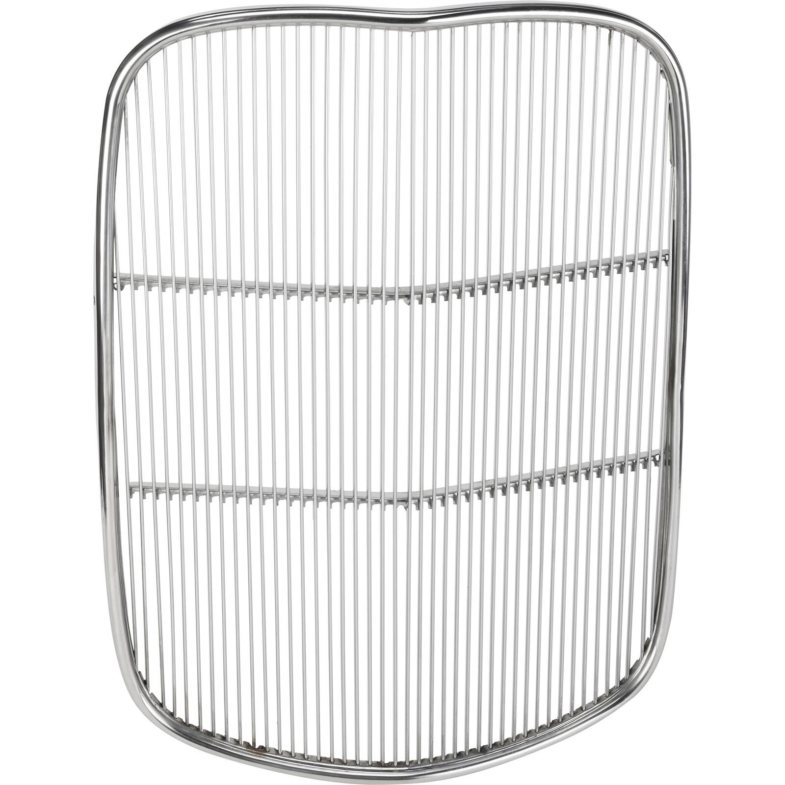 1932 Polished Stainless Steel Lo-Boy Ford Hotrod Grille Insert, Chopped 4-1/2\