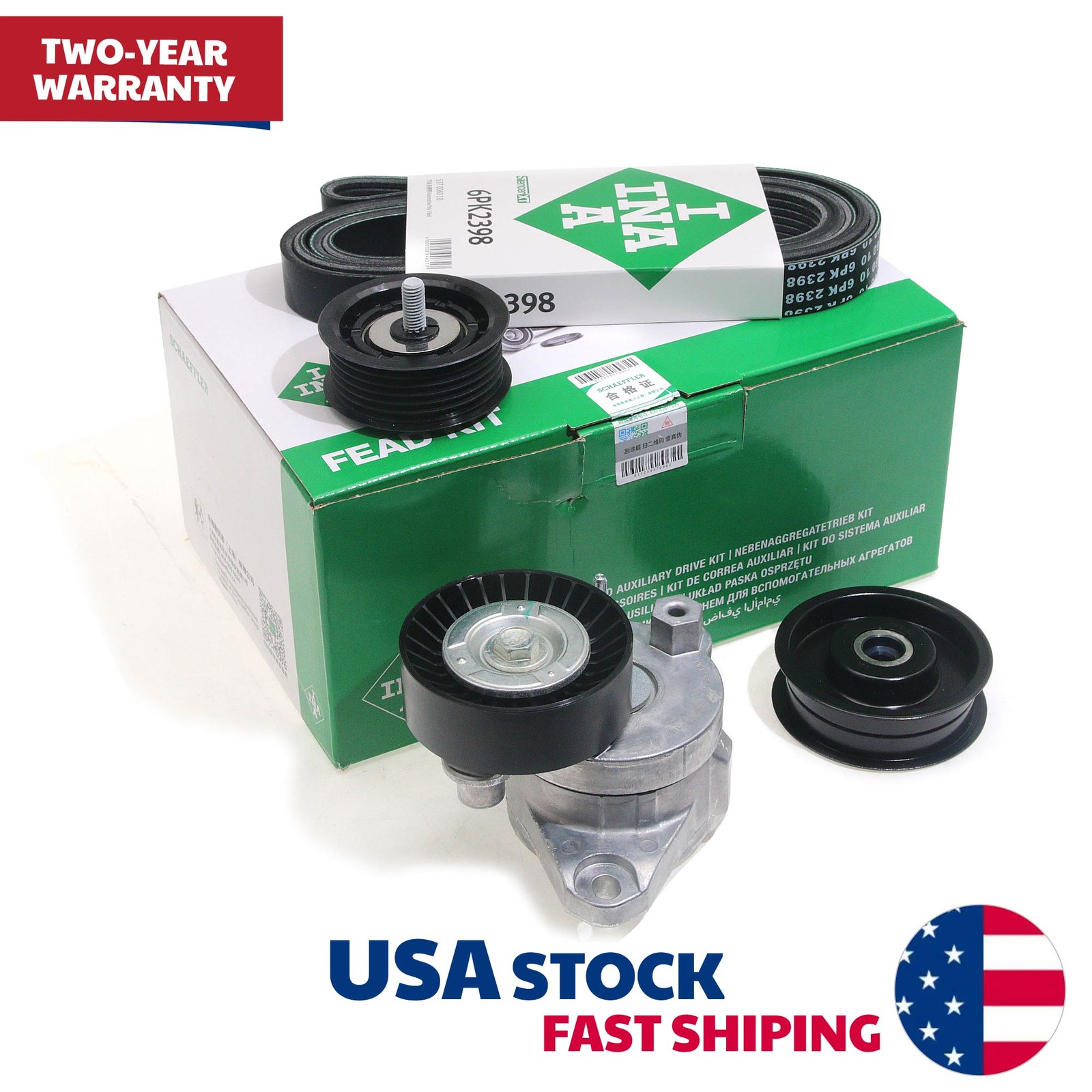 INA OEM Tensioner & Belt Kit A2722000270 For Mercedes E350 2005-2008 C230