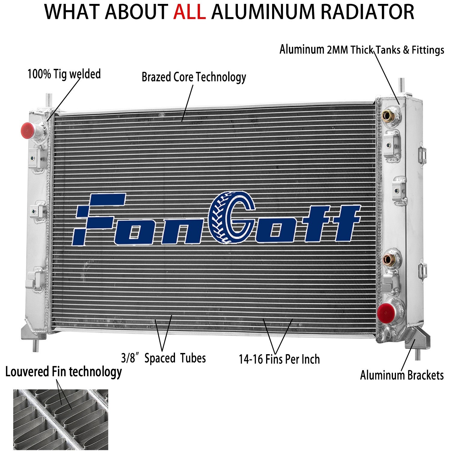 Aluminum Radiator Cooler For 2019-2025 Chevy Silverado GMC Sierra 1500 5.3/6.2L