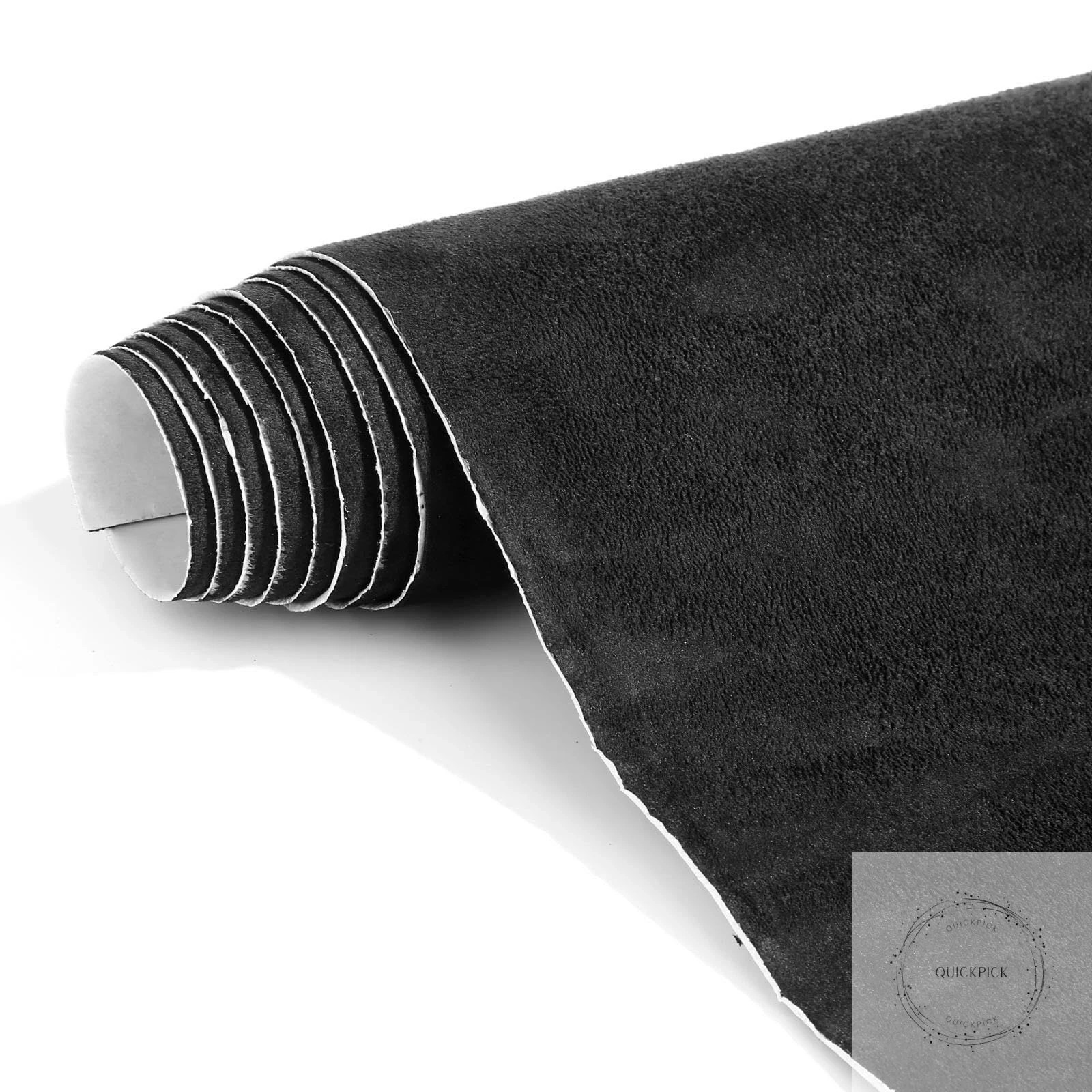 Suede Wrap Self-Adhesive Black Suede Car Interior Wrap 17in x 70in Microfiber