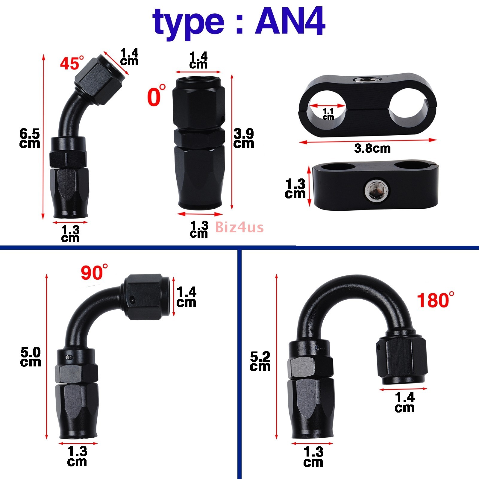 12PCS 4AN 6AN 8AN 10AN 12AN CPE Swivel Fuel Oil Gas Hose End Fitting Adapter Kit