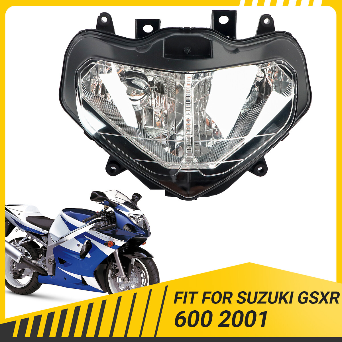 Front Headlight Headlamp Assembly For Suzuki GSXR 750/600 2001-2003 GSX-R 1000