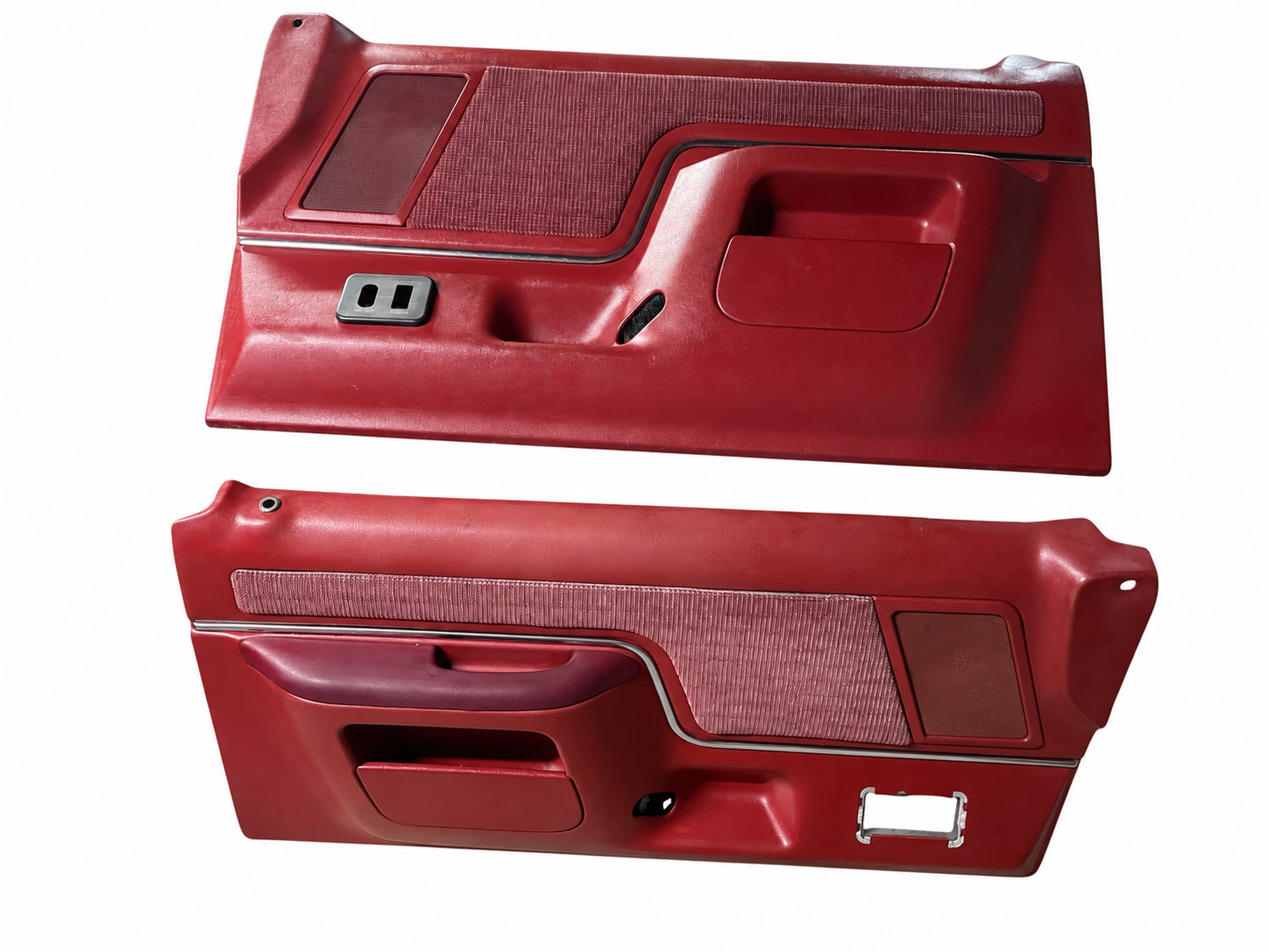 1987-1991 Ford F150 F250 F350 Bronco Red Door Panel Pair Power Window OEM 1987-1991 Ford F150 F250 F350 Bronco Red Door Panel Pair Power Window OEM