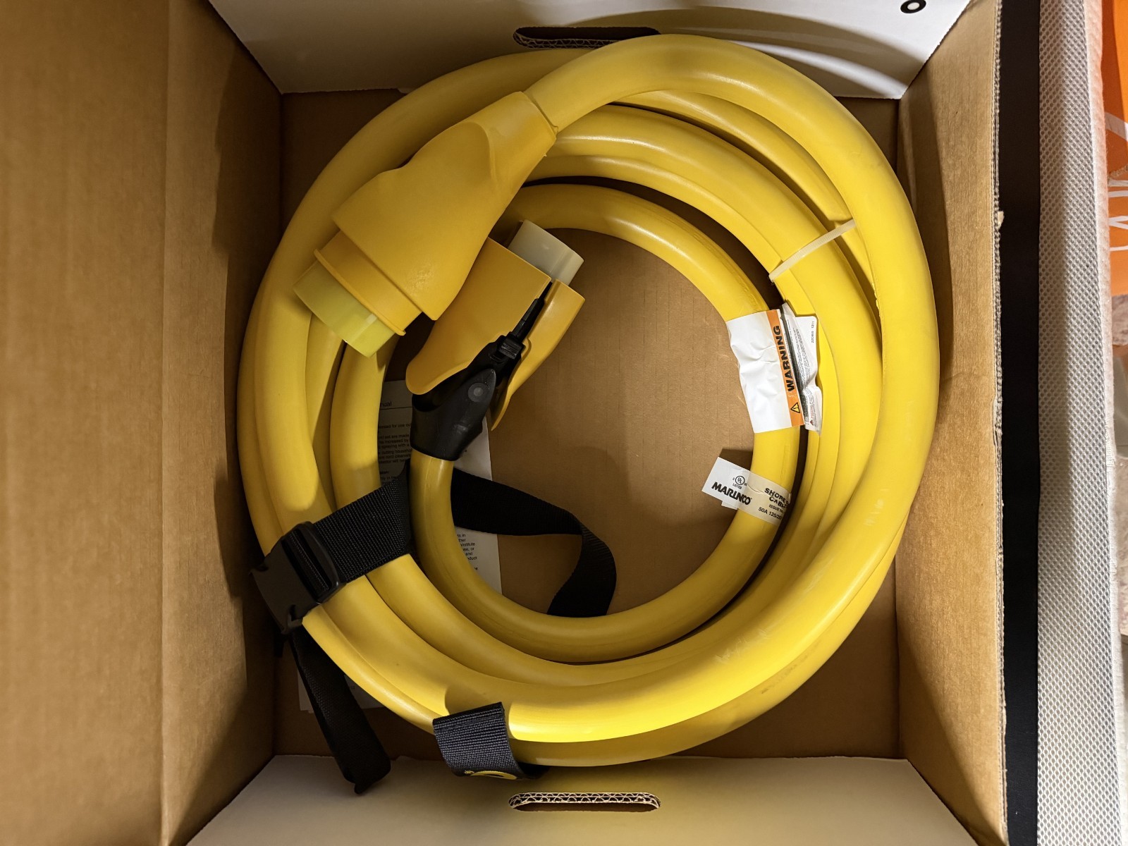 Marinco CS504-25 EEL Shore Power Cord 50A 125/250V 25\' Yellow Marine NEW